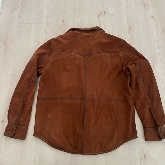 The Territory Ahead Men's 100% Brown Goat Suede Shirt/Jacket Size Large - Picture 3 of 9